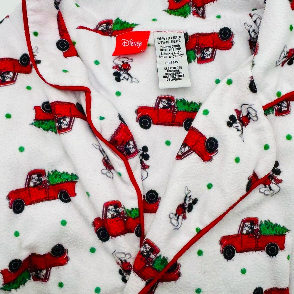 Disney Red and White Flannel Pajama Set Mickey Mouse Women's Sz XL GUC - Picture 9 of 9